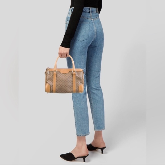 🔥Gucci Vintage Boston Micro Monogram GG Leather Bag - Picture 3 of 10